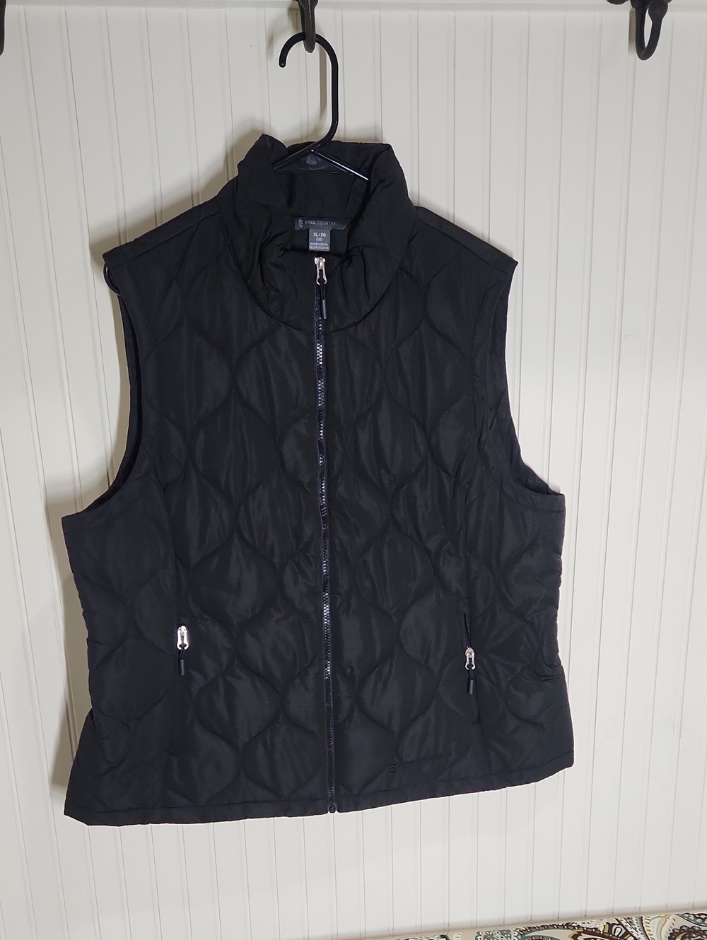 Women's Free Country Black Quilted Zip-Front Vest